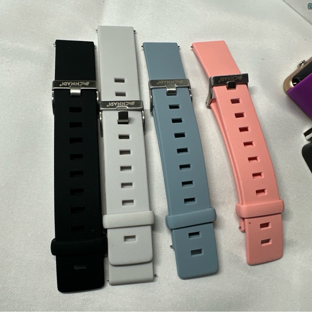 Smart watch NEW in box. Changeable bands included in pink black blue white - Picture 4 of 4